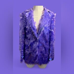 Fashion Nova Iridescent Purple Sequin Blazer